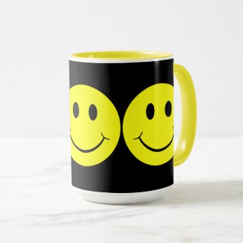 Happy Yellow Faces Mug by ironydesigns at Zazzle