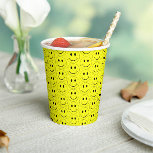 Happy Yellow Faces Paper Cups