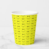 Happy Yellow Faces  Paper Cups (Back)