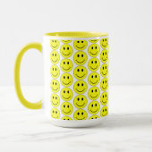 Happy Yellow Faces Pattern Big Mug (Left)