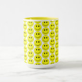 Happy Yellow Faces Pattern Big Mug (Center)