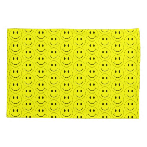 Happy Yellow Faces  Pillow Case