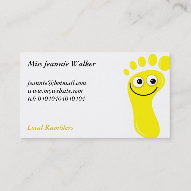 Happy Yellow Feet Business Card (Front)