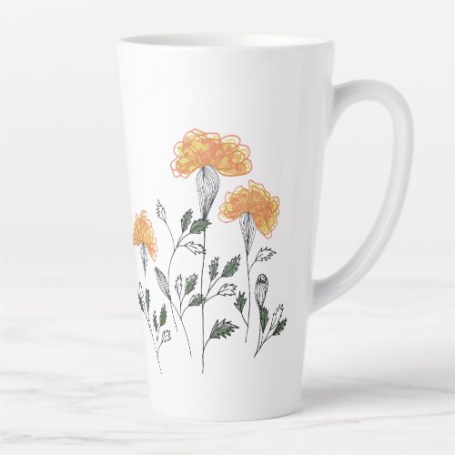 Happy Yellow Flowers Latte Mug