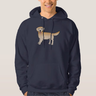 Happy Yellow Golden Retriever Cute Cartoon Dog Hoodie