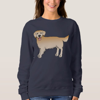 Happy Yellow Golden Retriever Cute Cartoon Dog Sweatshirt