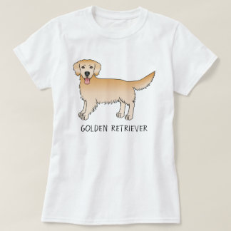 Happy Yellow Golden Retriever Cute Cartoon Dog T-Shirt