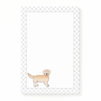 Happy Yellow Golden Retriever Cute Dog With Paws Post-it Notes