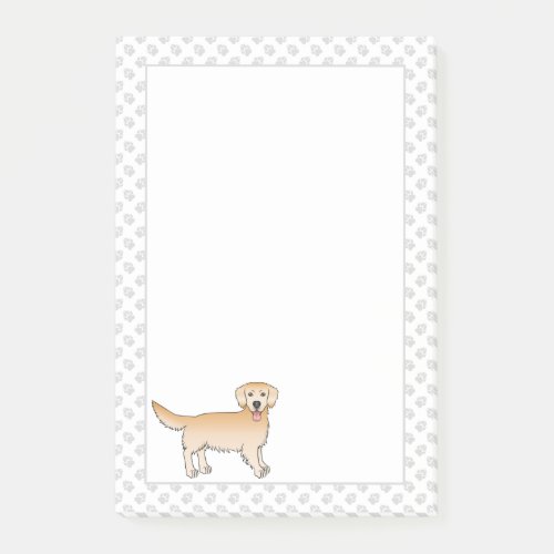 Happy Yellow Golden Retriever Cute Dog With Paws Post_it Notes