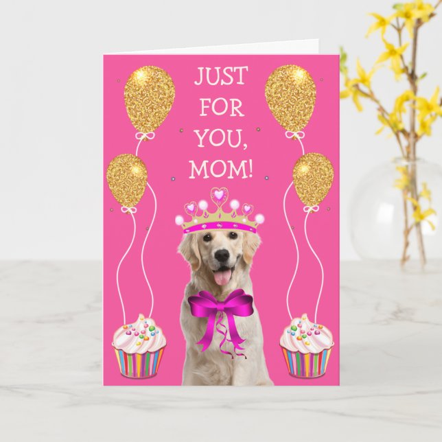 Happy Yellow Lab Mom Birthday Card (Yellow Flower)