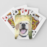 Happy Yellow Lab Playing Cards at Zazzle