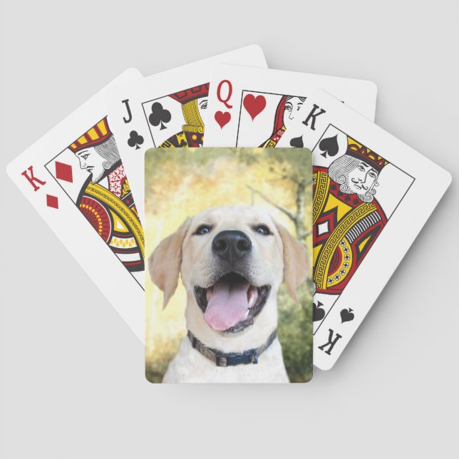 Happy yellow lab poker cards (Back)