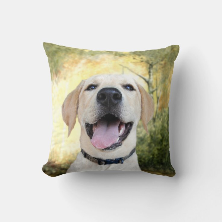 Happy Yellow Lab Throw Pillow Zazzle