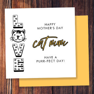 Happy Yellow Mother's Day From The Cat Purrfect Card