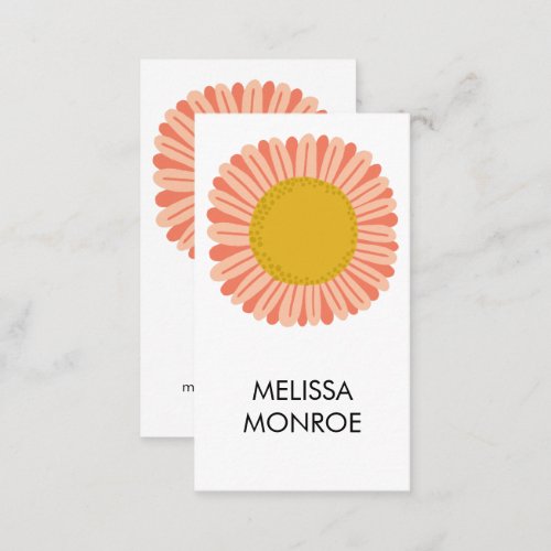 Happy Yellow Pink Daisy Sunflower illustrated  Business Card