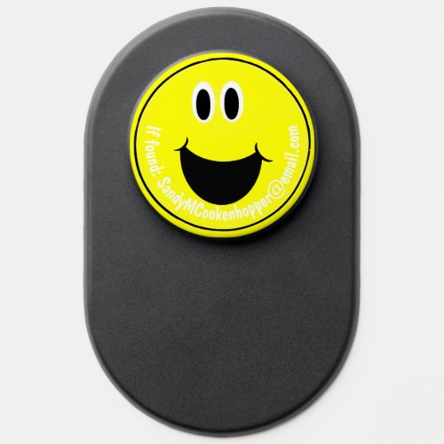happy yellow smile illuminated face icon  PopSocket