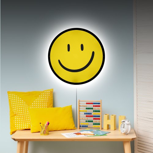 Happy Yellow Smile Illuminated Sign
