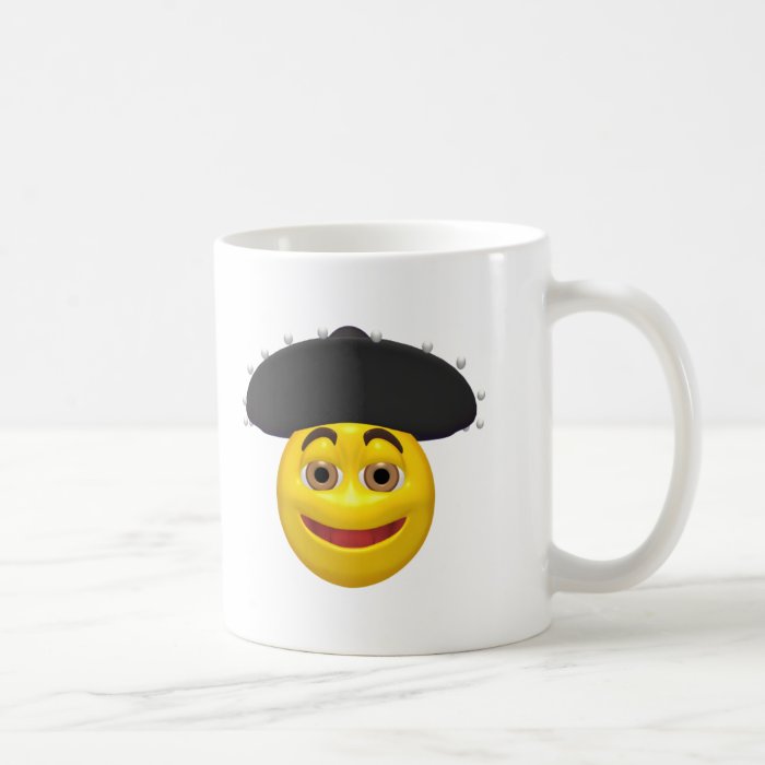 Happy yellow smiley wearing a mexican hat mug