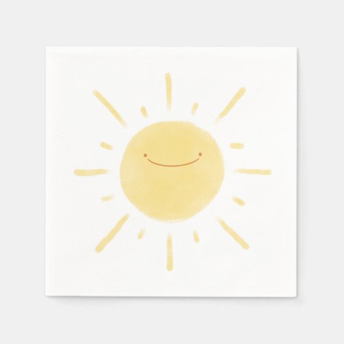 Happy Yellow Sun Gender Neutral Party Napkins