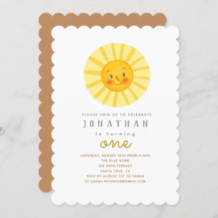 Happy Yellow Sunshine Birthday Invitation