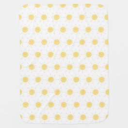 Happy Yellow Sunshine Cute Sun Illustration Baby Blanket