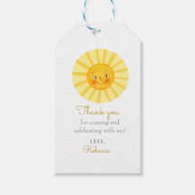 Happy Yellow Sunshine thank you Gift Tags