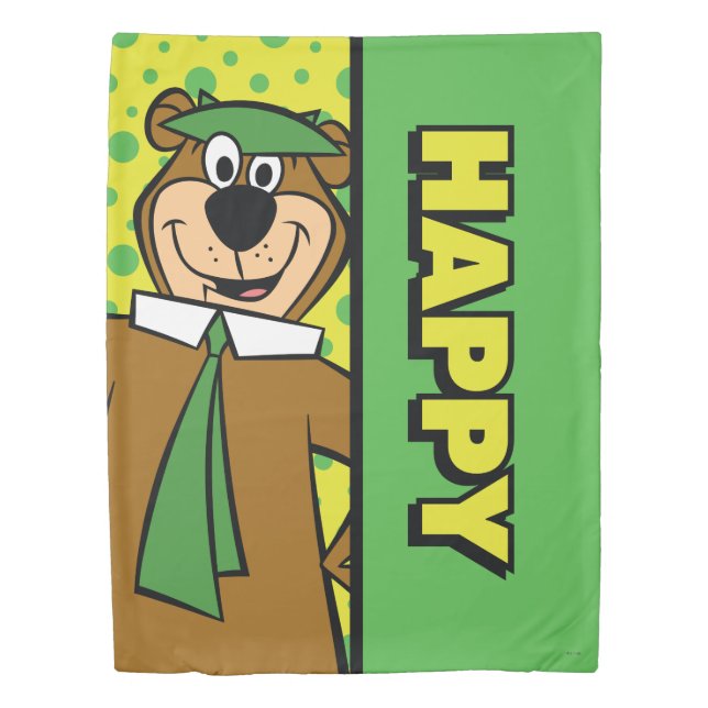 Happy Yogi Bear Duvet Cover (Front)