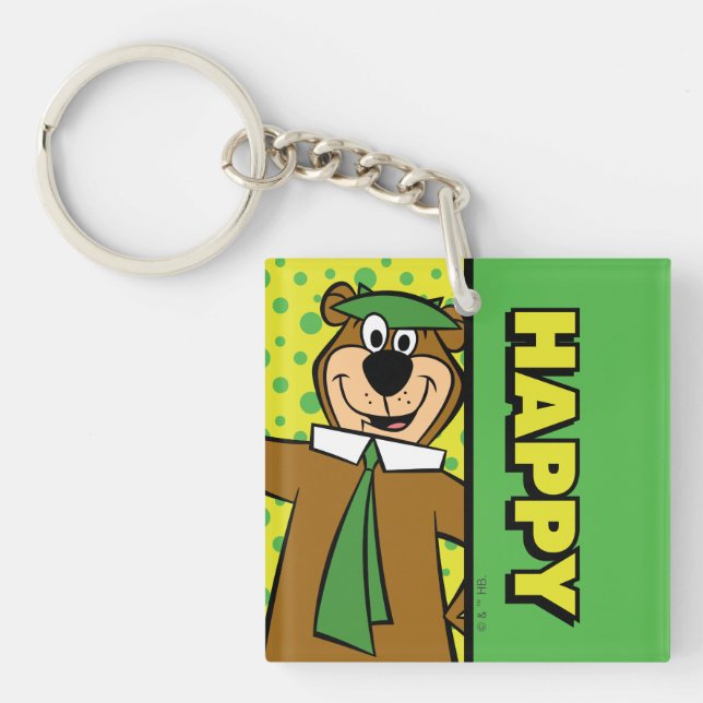 Happy Yogi Bear Keychain (Front)