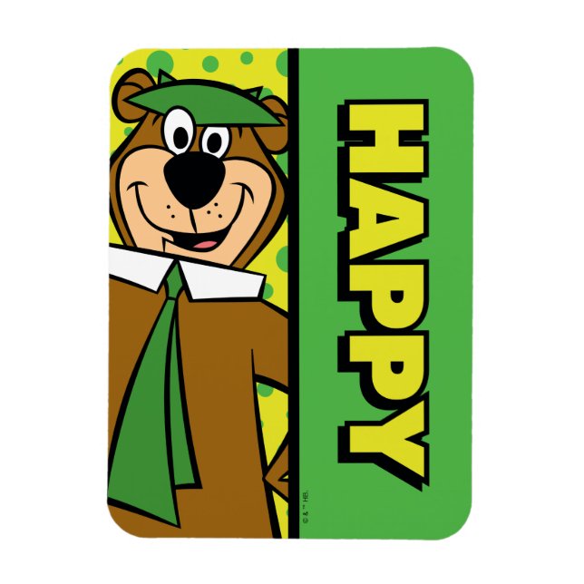 Happy Yogi Bear Magnet (Vertical)