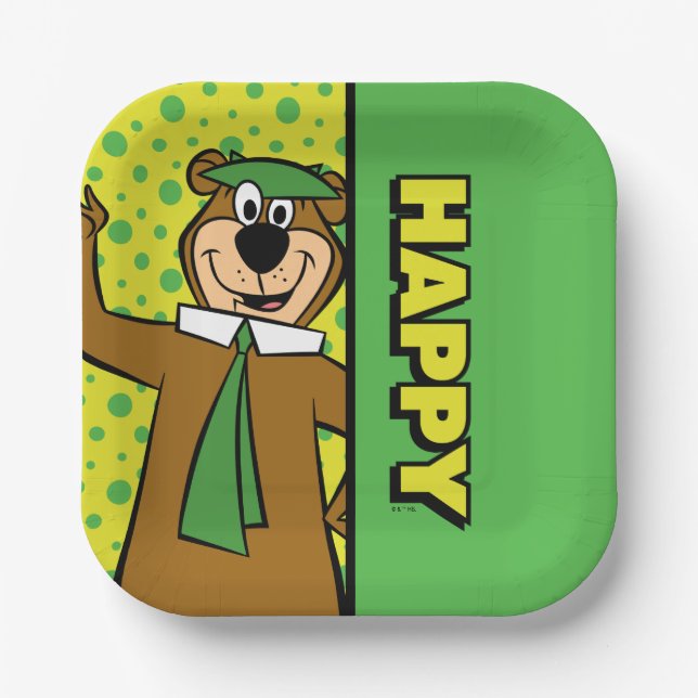 Happy Yogi Bear Paper Plates (Front)