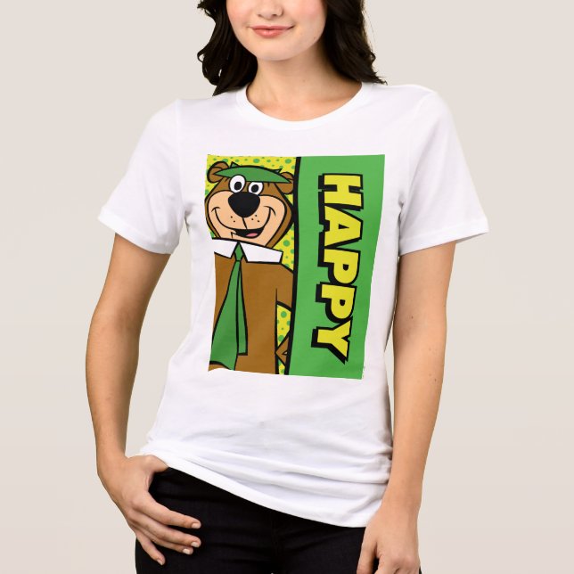 Happy Yogi Bear Tri-Blend Shirt (Front)