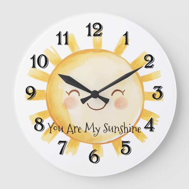 Happy You Are My Sunshine  Large Clock (Front)