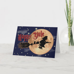 Happy Yule Witch Xmas Card