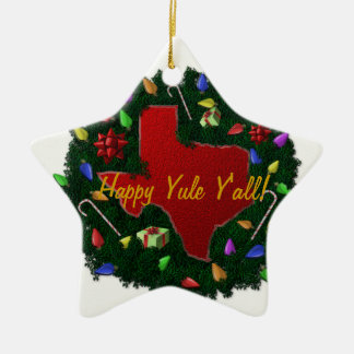 Happy Yule Y'all Texas Christmas Ornament