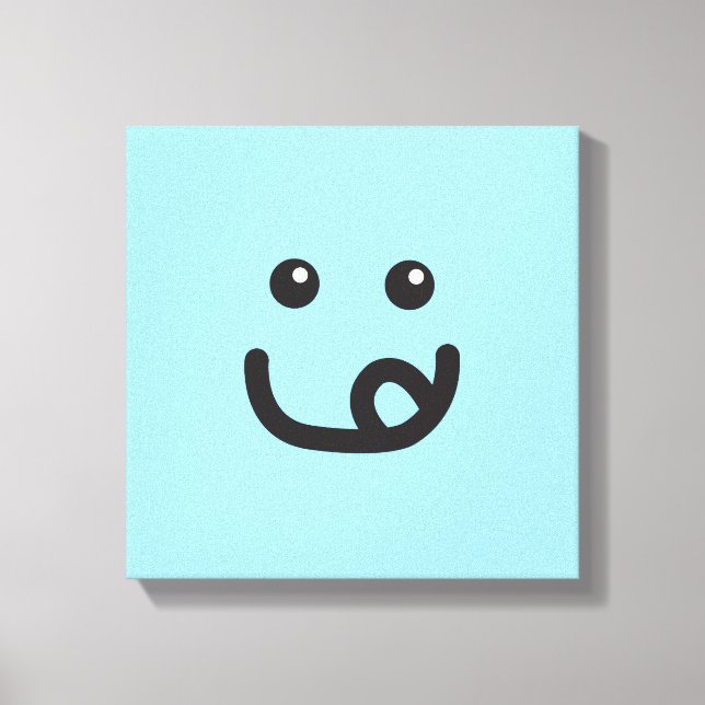 Happy Yummy Face_baby blue Canvas Print (Front)