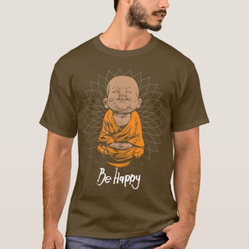 Happy Zen little baby Buddha tee shirt Mandala Tee