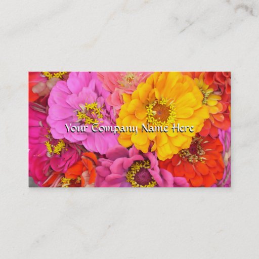 Customizable Happy Zinnias Customizable Business Card