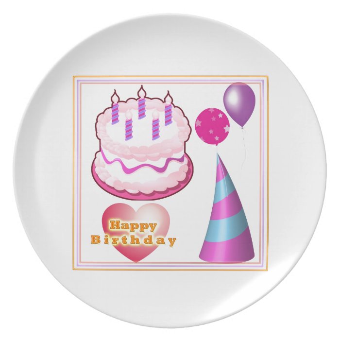 HappyBIRTHDAY Cake Balloon Decorations Plate