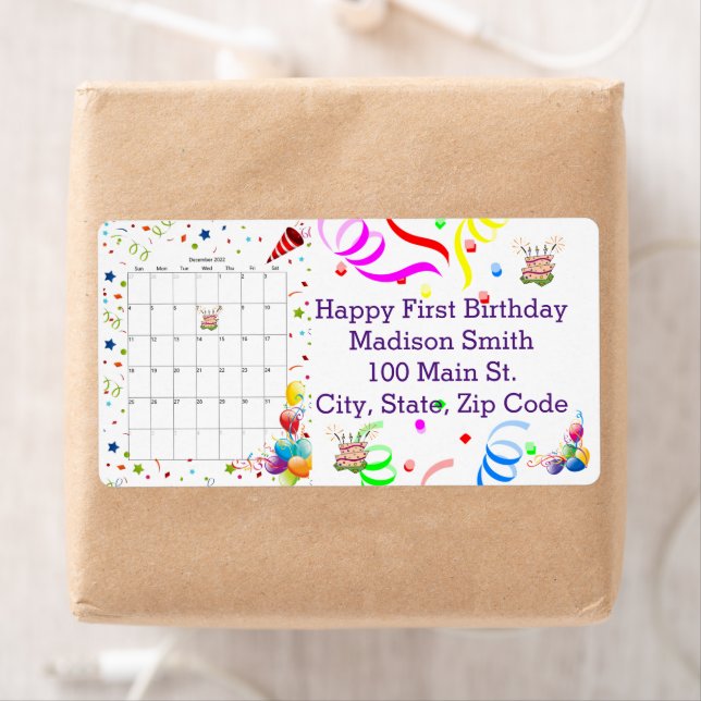HappyBirthday Calendar December 2022 Address Label (Insitu)
