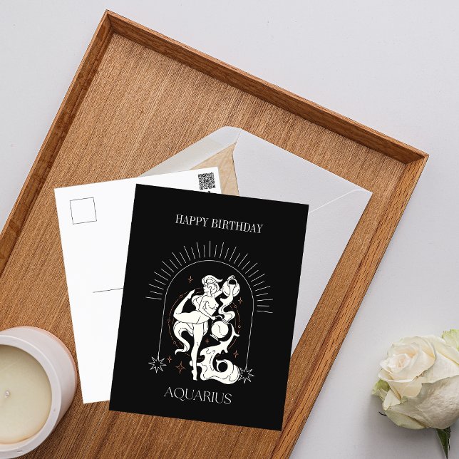 HappyBirthday Mystic Aquarius Zodiac Postcard (HappyBirthday Mystic Aquarius Zodiac Postcard)