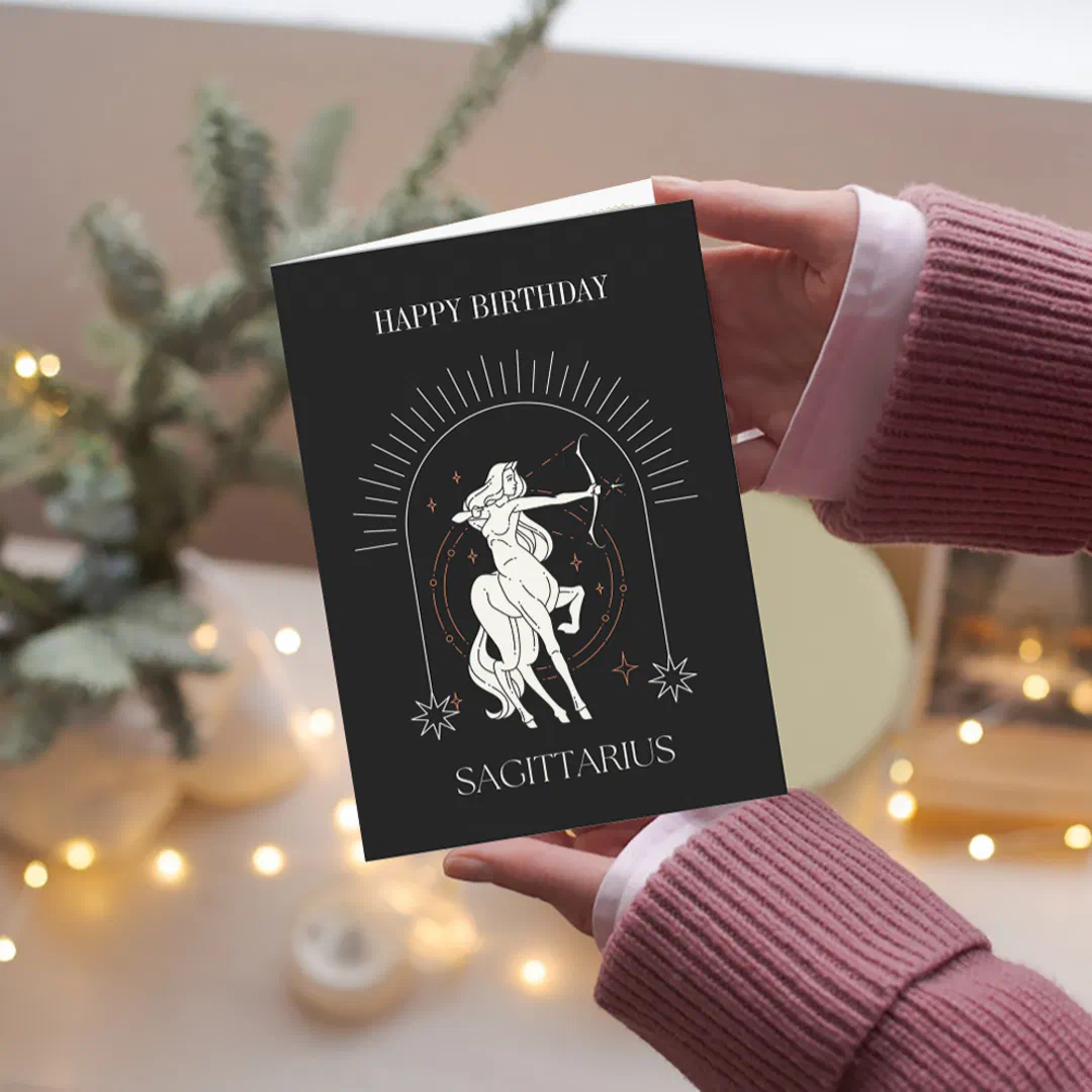 HappyBirthday Mystic Sagittarius Zodiac Card
