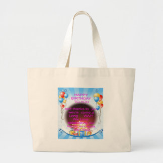 HappyBirthday To you Large Tote Bag