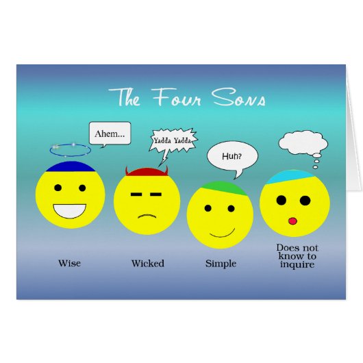 Happyface Pesach Cards (Front Horizontal)