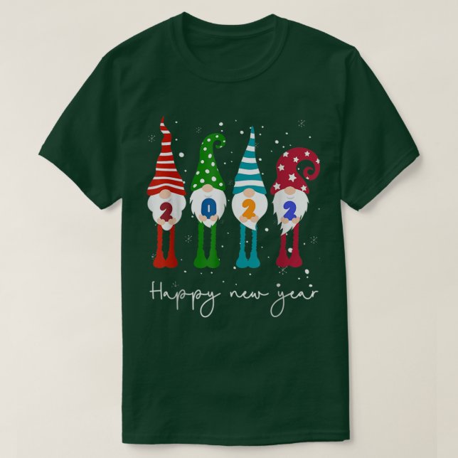 HappyNew Year 2022 Gnome Xmas Family Matching  T-Shirt (Design Front)