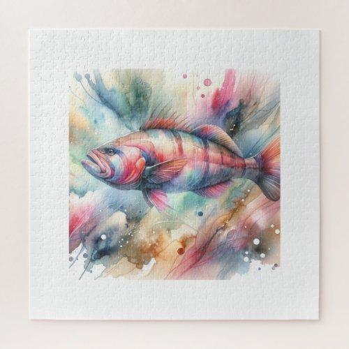 Hapuku Fish 130624AREF110 _ Watercolor Jigsaw Puzzle