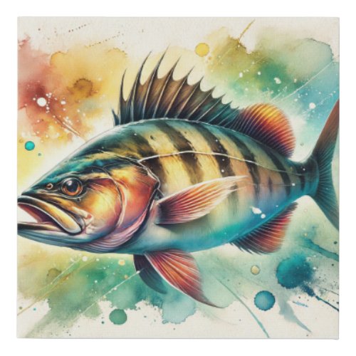 Hapuku Fish 130624AREF122 _ Watercolor Faux Canvas Print