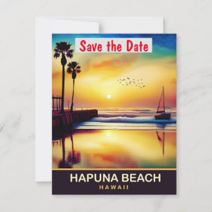 Hapuna Beach Hawaii Tropical Wedding Invitation