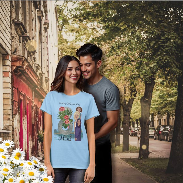 Hapy Women's Day | March 8th blue T-Shirt (Happy Women's Day | March 8th blue T-Shirt)