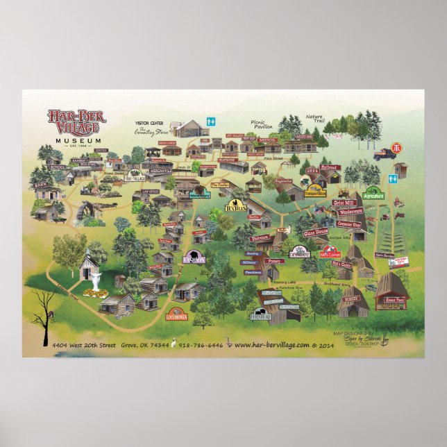 Har-Ber Village Museum Map Poster (Front)