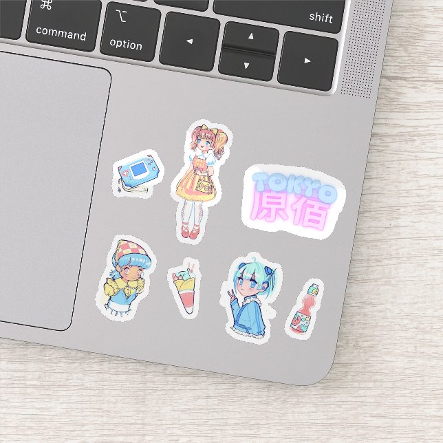 Harajuku Anime Girl Sticker (Detail)